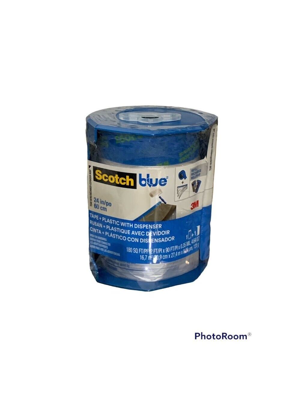 3M, Scotch, blue, 24" x 90', Pre-Taped Painter's Plastic With Dispenser